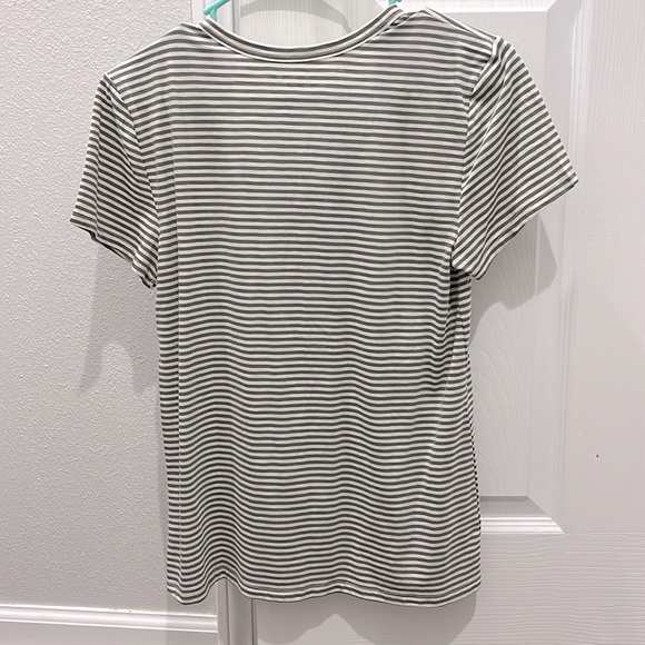 LOFT Stripped V-Neck Tee - Picture 3 of 4